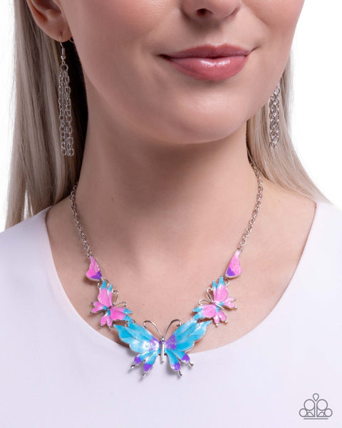 Paparazzi Floating Feature - Multi Butterfly Necklace