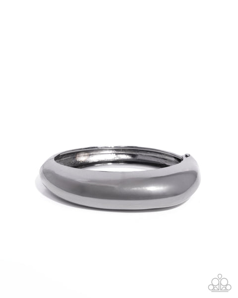 Paparazzi Sleek Sojourn - Black Hinged Bracelet