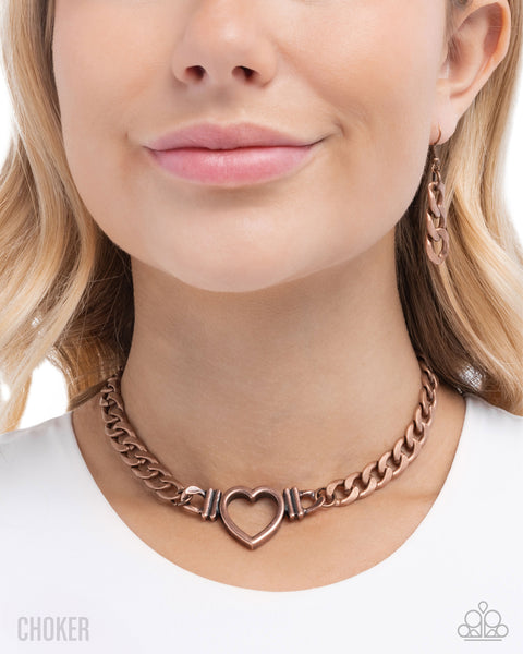 COMING SOON Paparazzi 
Heartfelt Hunch - Copper Necklace