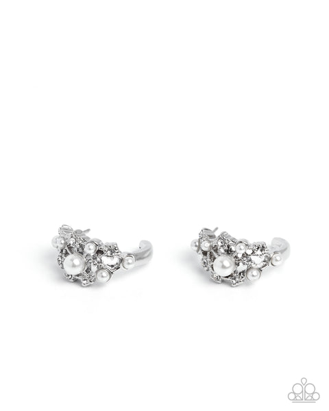 Paparazzi Dotted Daydream - Mini White Earrings