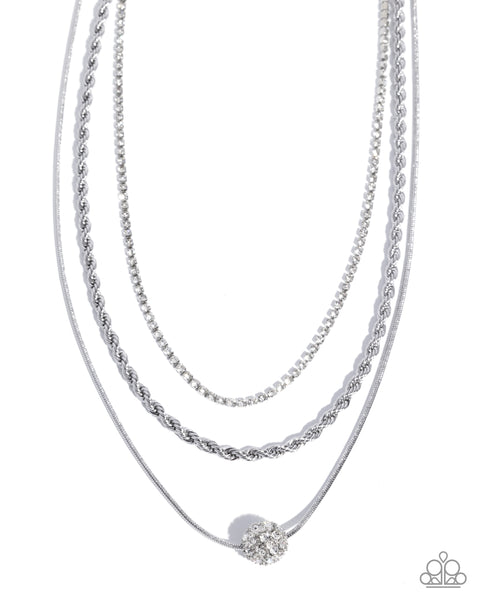 Paparazzi True Love Tiers - White Necklace
