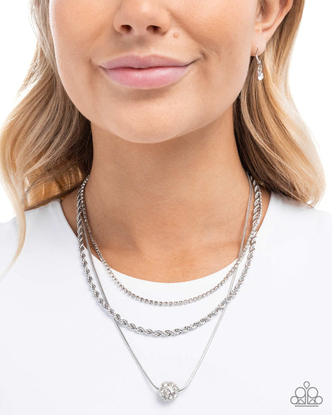 Paparazzi True Love Tiers - White Necklace