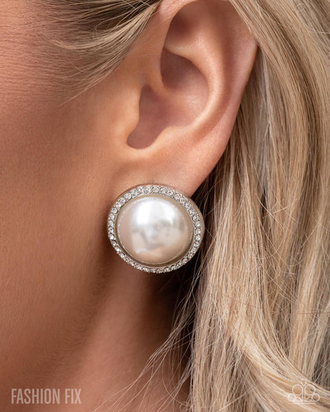 Paparazzi Dazzling Duplicate - White Pearl Earrings