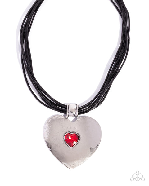 Paparazzi Galentines Day - Red Heart Necklace