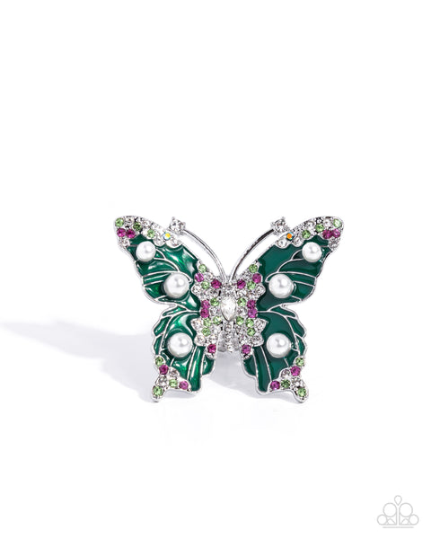 Paparazzi Fluttering Formal Butterfly Green Ring