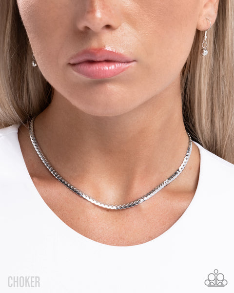 COMING SOON Paparazzi 
Crowning Challenge - Silver Choker Necklace