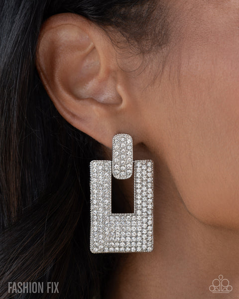 Paparazzi Sophisticated Stage - White Earrings