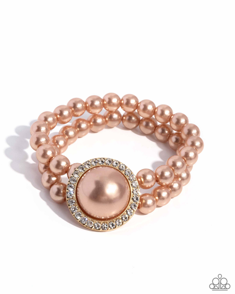 Paparazzi Valuable Victor - Brown Pearl Bracelet