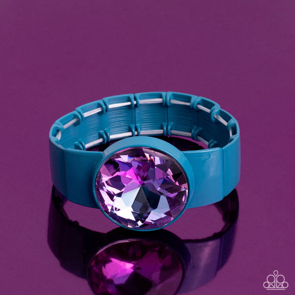 Paparazzi Exaggerated Ego - UV Shimmer Blue Bracelet