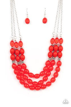Coastal Coastin Bracelet and Coastal Cruise Red Necklace Set