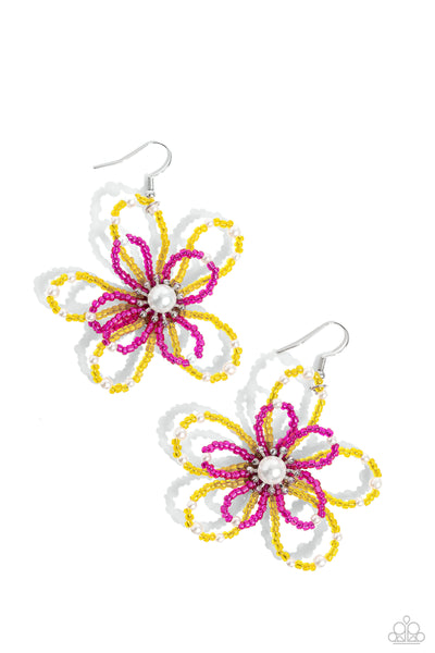 Paparazzi PEARL Crush - Yellow Seed Bead Earrings