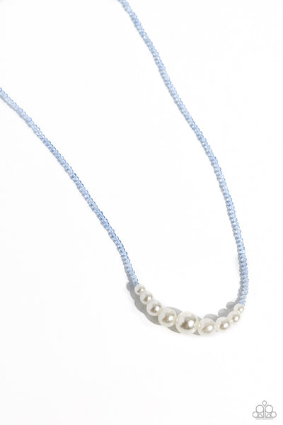 Paparazzi White Collar Whimsy - Blue Pearl Necklace