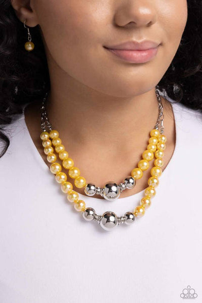 Paparazzi Ballroom Balance Yellow Necklace