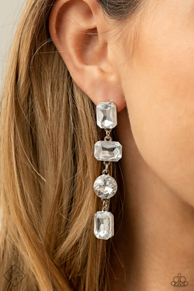 Paparazzi Cosmic Heiress White Earrings