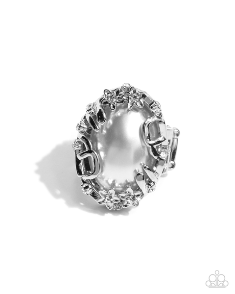 Paparazzi Flashy Frenzy - White Pearl Ring
