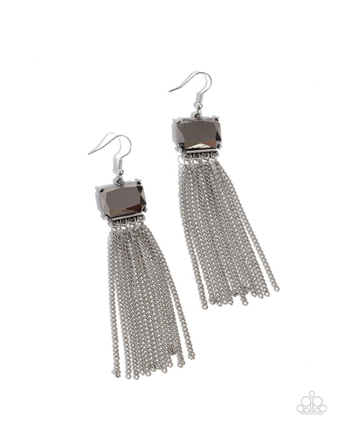 Paparazzi Dreaming Of TASSELS - Silver Earrings