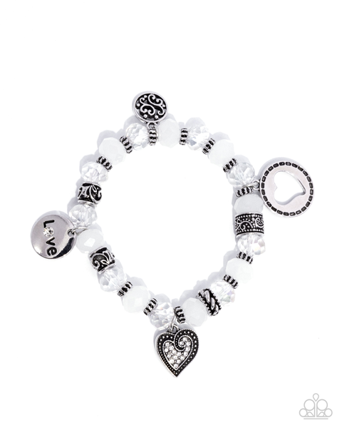 Paparazzi Filigree Finesse - White Charm Bracelet