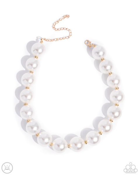Paparazzi Pronounced Pearls - Gold Pearl Necklace