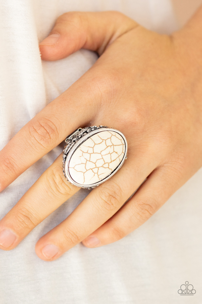 Paparazzi Stonehenge Garden White Ring