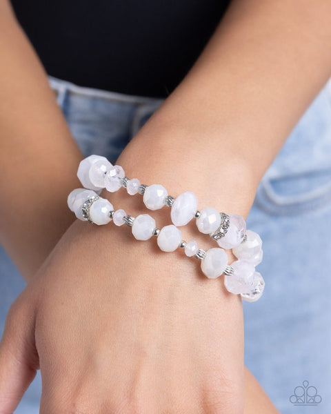 Paparazzi Faceted Fairy Tale Bracelet White