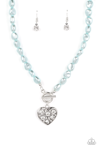 Paparazzi Color Me Smitten Pearl Blue Necklace
