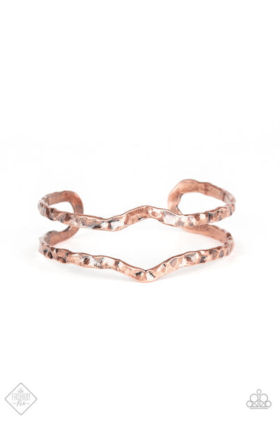 Rustic Ruler Copper Cuff Bracelet