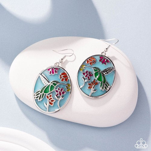 Paparazzi Hummingbird Haven Multi Earrings and Hummingbird Hope Blue Ring Set
