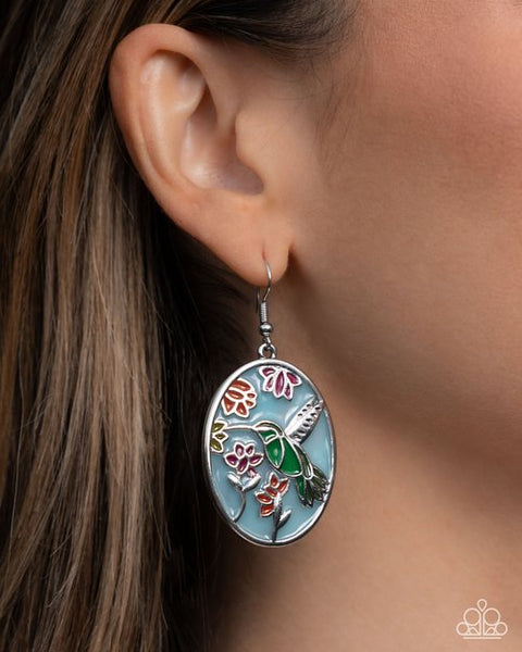 Paparazzi Hummingbird Haven Multi Earrings and Hummingbird Hope Blue Ring Set