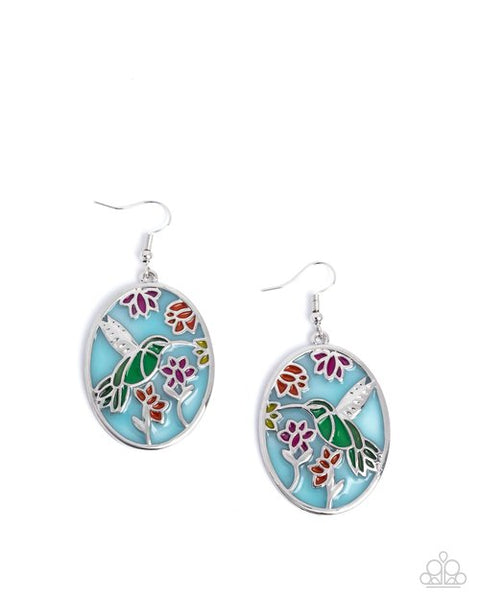 Paparazzi Hummingbird Haven Multi Earrings and Hummingbird Hope Blue Ring Set