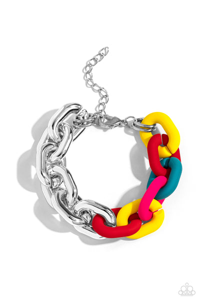 Paparazzi Contrasting Couture Necklace Candid Contrast Bracelet Red Set