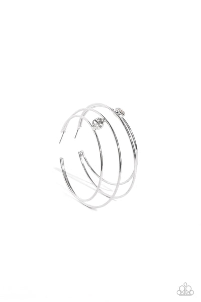 Paparazzi Theater HOOP - White Hoop Earrings