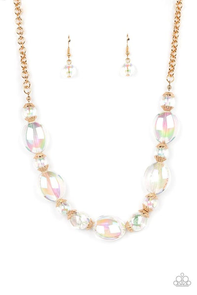 Paparazzi Prismatic Magic - Gold Iridescent Necklace