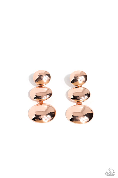 Paparazzi Futuristic Fantasy - Rose Gold Earrings