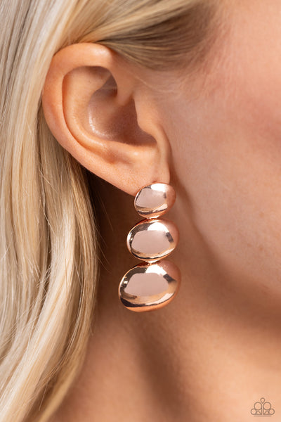 Paparazzi Futuristic Fantasy - Rose Gold Earrings