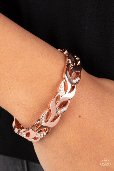 Paparazzi Editor-in-LEAF - Copper Hinged Bracelet