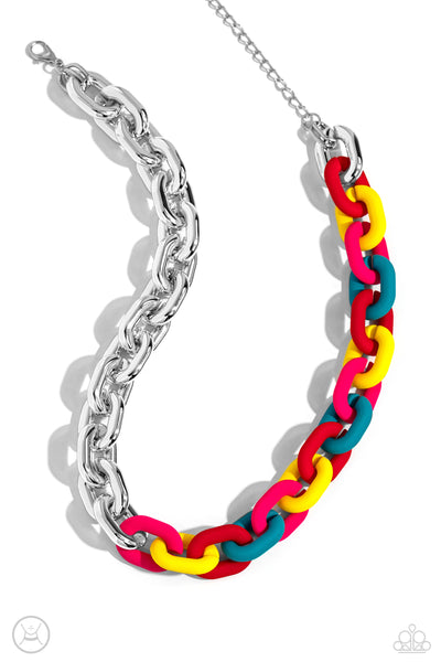Paparazzi Contrasting Couture Necklace Candid Contrast Bracelet Red Set
