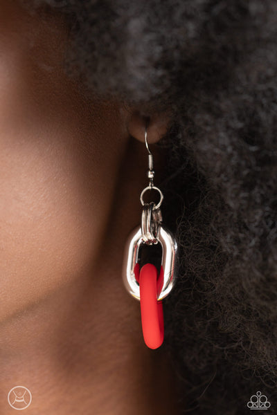 Paparazzi Contrasting Couture Necklace Candid Contrast Bracelet Red Set