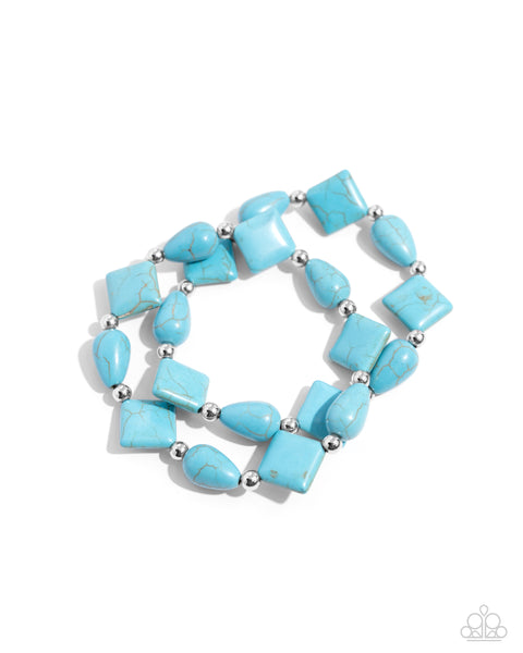 Paparazzi EARTHY Riser - Blue Bracelet