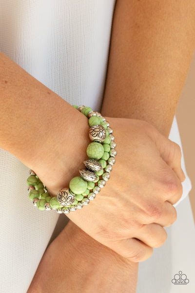 Paparazzi Desert Blossom - Green Bracelets