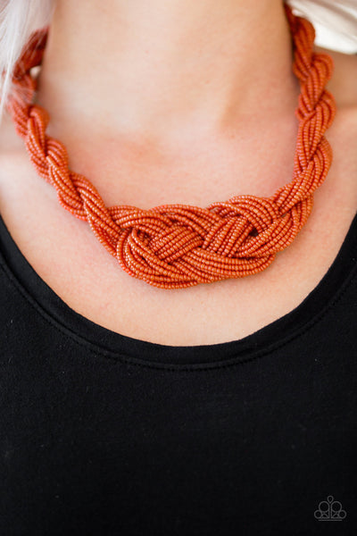 Paparazzi A Standing Ovation Orange Seed Bead Necklace