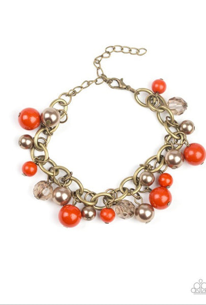 Paparazzi Grit and Glamour- Orange Bracelet