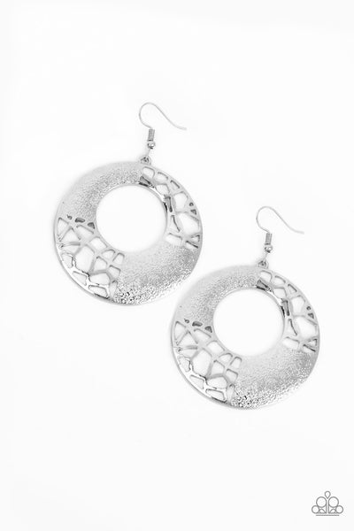 Paparazzi Shattered Shimmer - Silver Earrings