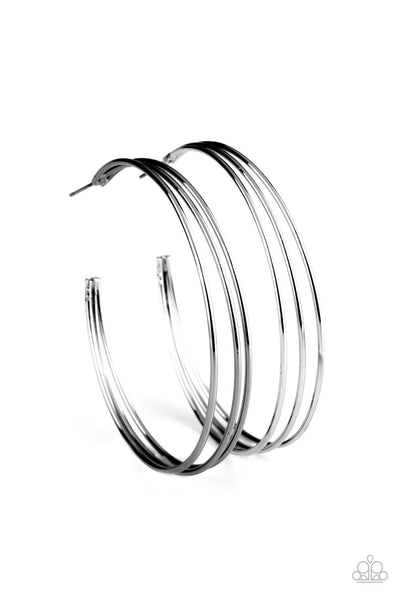 Paparazzi Rimmed Radiance - Black Earrings