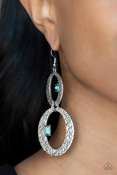 Paparazzi OVAL and OVAL Again Green Earrings