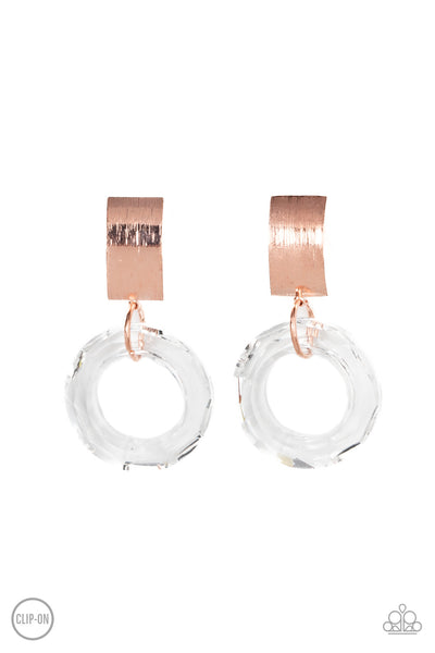 Paparazzi Clear Out! - Clip on Copper Earrings