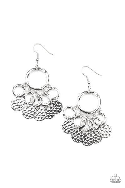 Paparazzi Partners in CHIME Silver Earrings