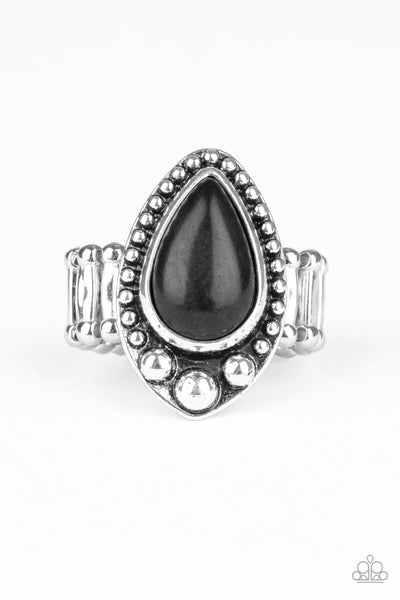 Paparazzi Backroad Bauble Black Ring