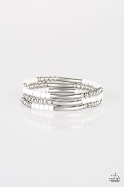 Paparazzi Tourist Trap - White Bracelet