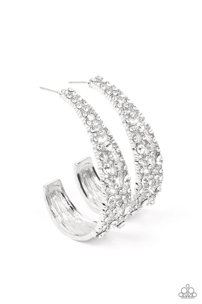 Paparazzi Cold as Ice - White Earrings Life of the Party