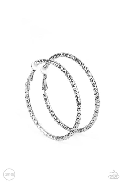 Paparazzi Subtly Sassy - Silver Hoop Clip on Earrings Earrings